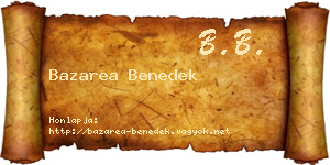 Bazarea Benedek névjegykártya